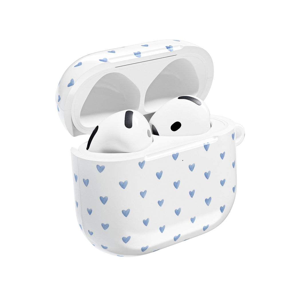Victoria Blue Watercolor Hearts AirPod Case