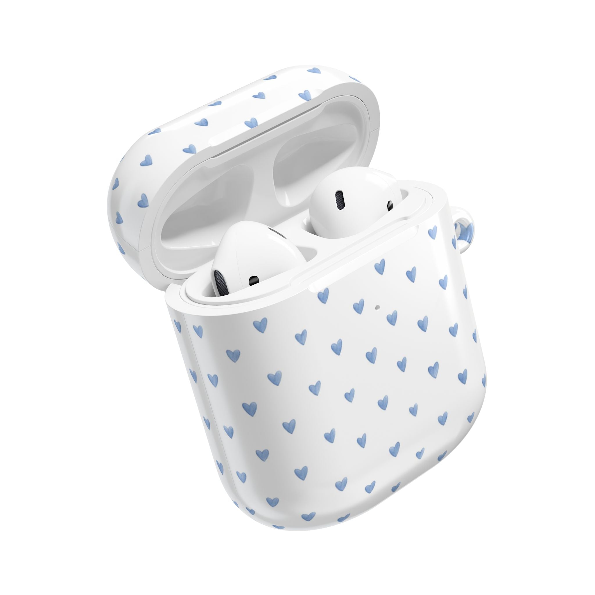 Victoria Blue Watercolor Hearts AirPod Case