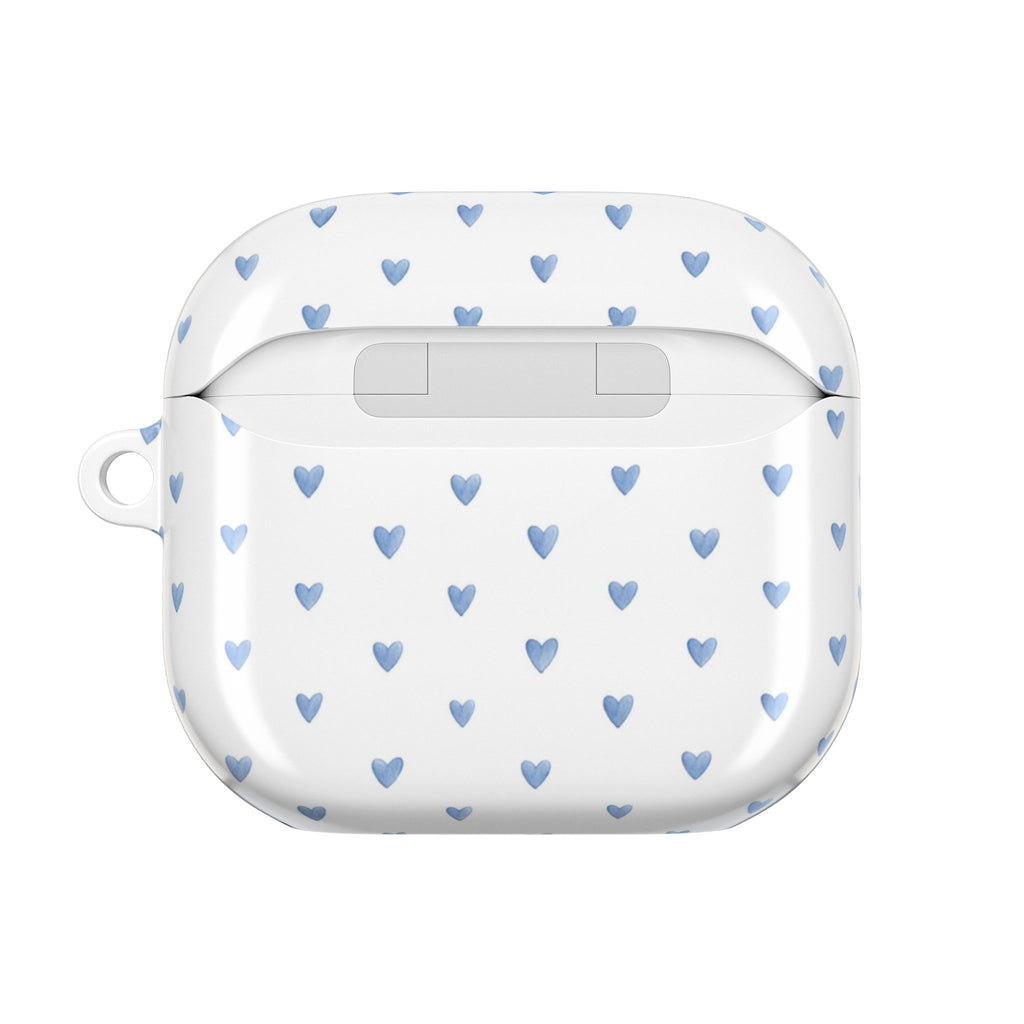 Victoria Blue Watercolor Hearts AirPod Case