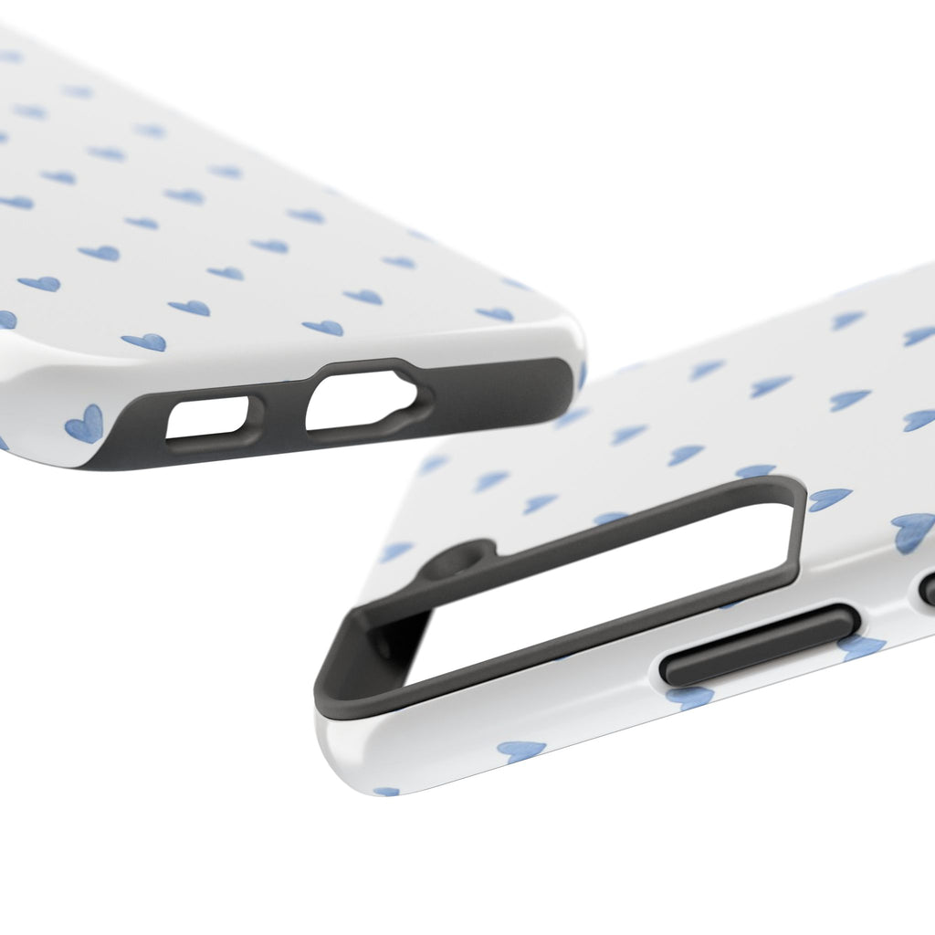 Victoria Blue Heart Pattern Cute Protective Case