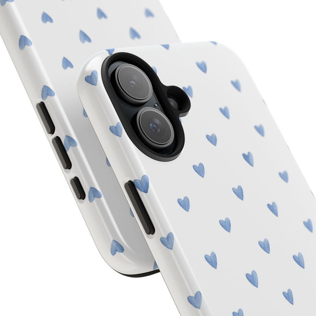 Victoria Blue Heart Pattern Cute Protective Case
