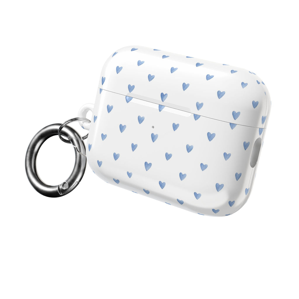 Victoria Blue Watercolor Hearts AirPod Case