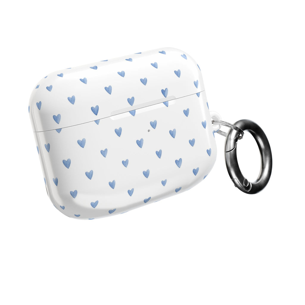 Victoria Blue Watercolor Hearts AirPod Case