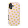 Coque de téléphone Emma motif marguerite rose et jaune