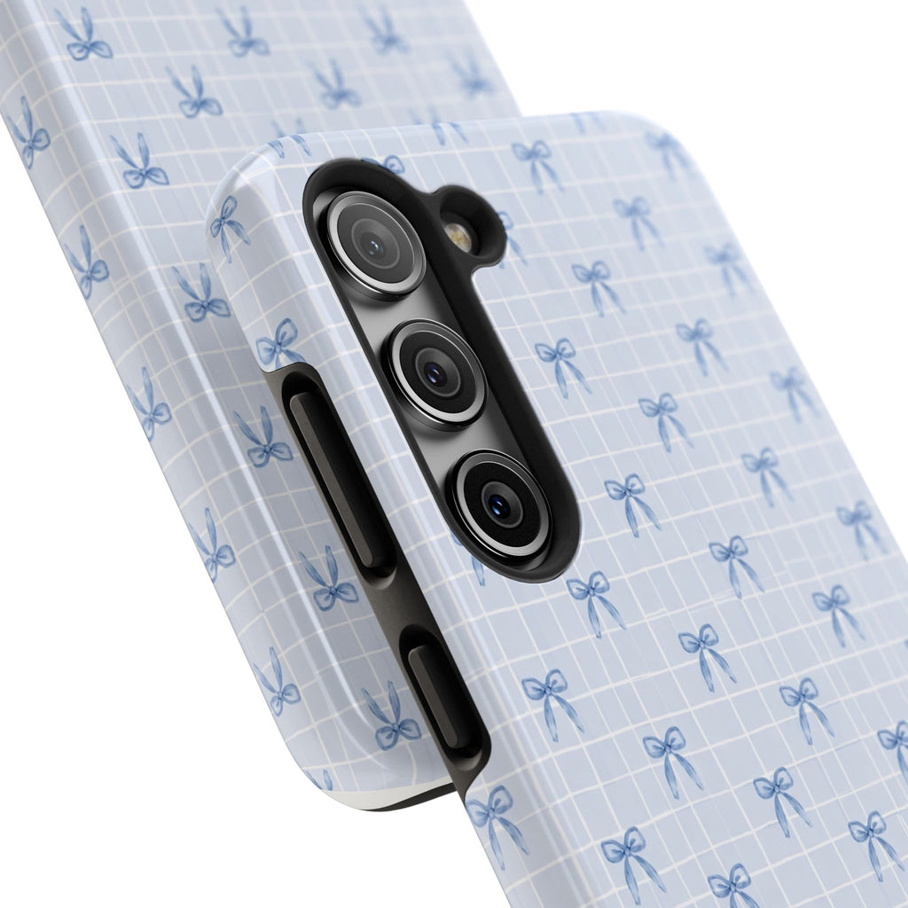 Thomine Blue Bow Pattern Tough Phone Case