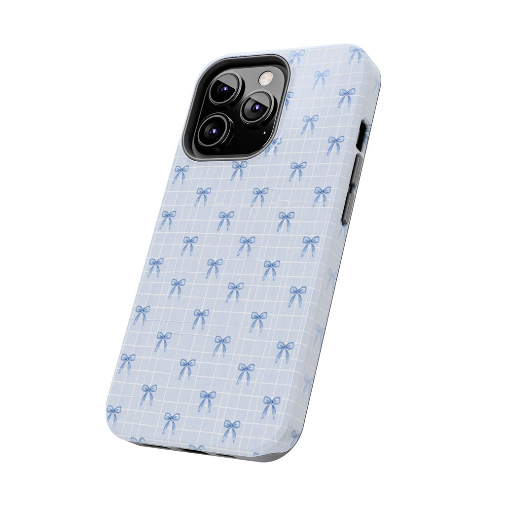 Thomine Blue Bow Pattern Tough Phone Case