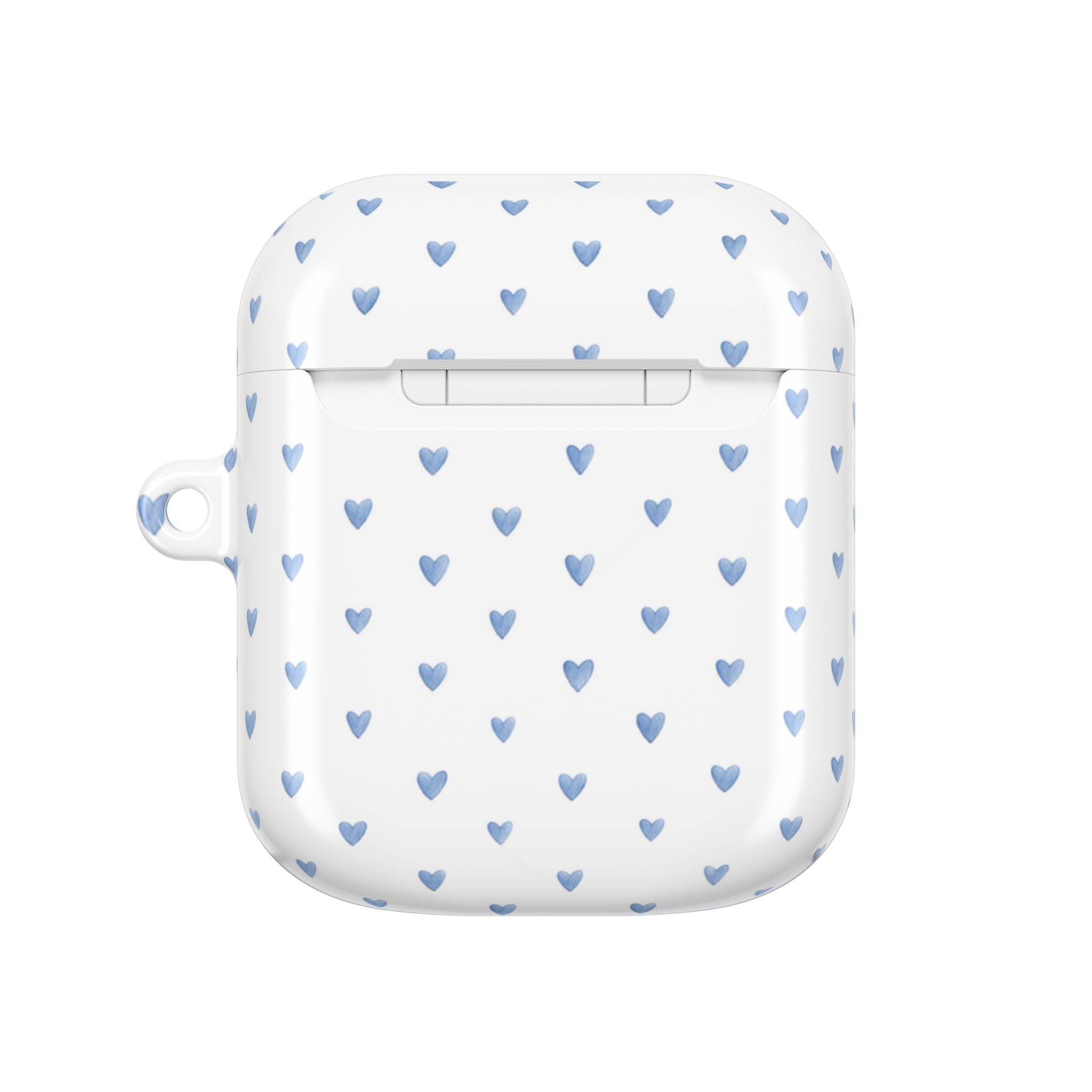 Victoria Blue Watercolor Hearts AirPod Case