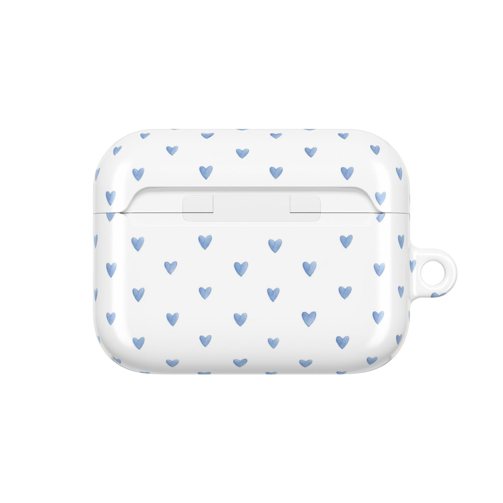 Victoria Blue Watercolor Hearts AirPod Case