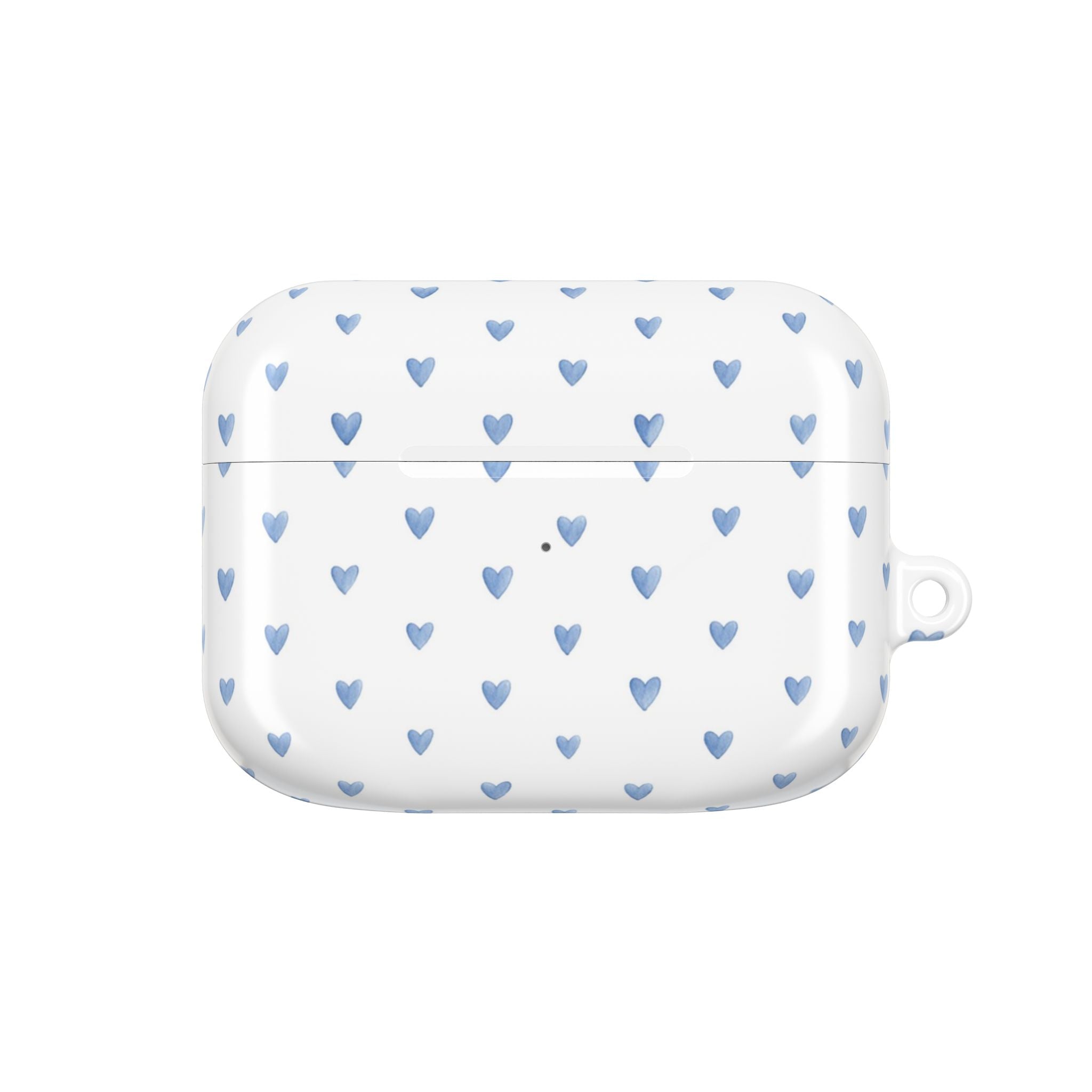 Victoria Blue Watercolor Hearts AirPod Case