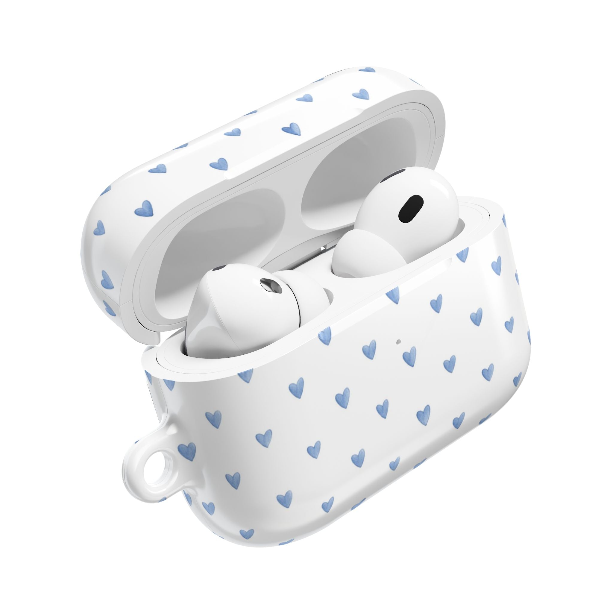 Victoria Blue Watercolor Hearts AirPod Case