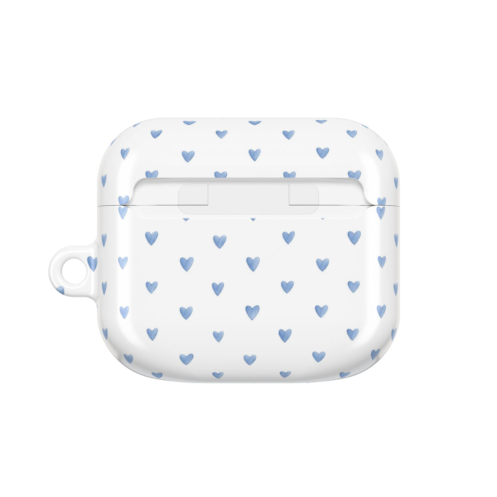 Victoria Blue Watercolor Hearts AirPod Case