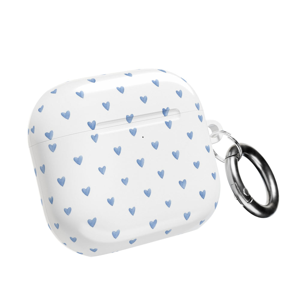 Victoria Blue Watercolor Hearts AirPod Case