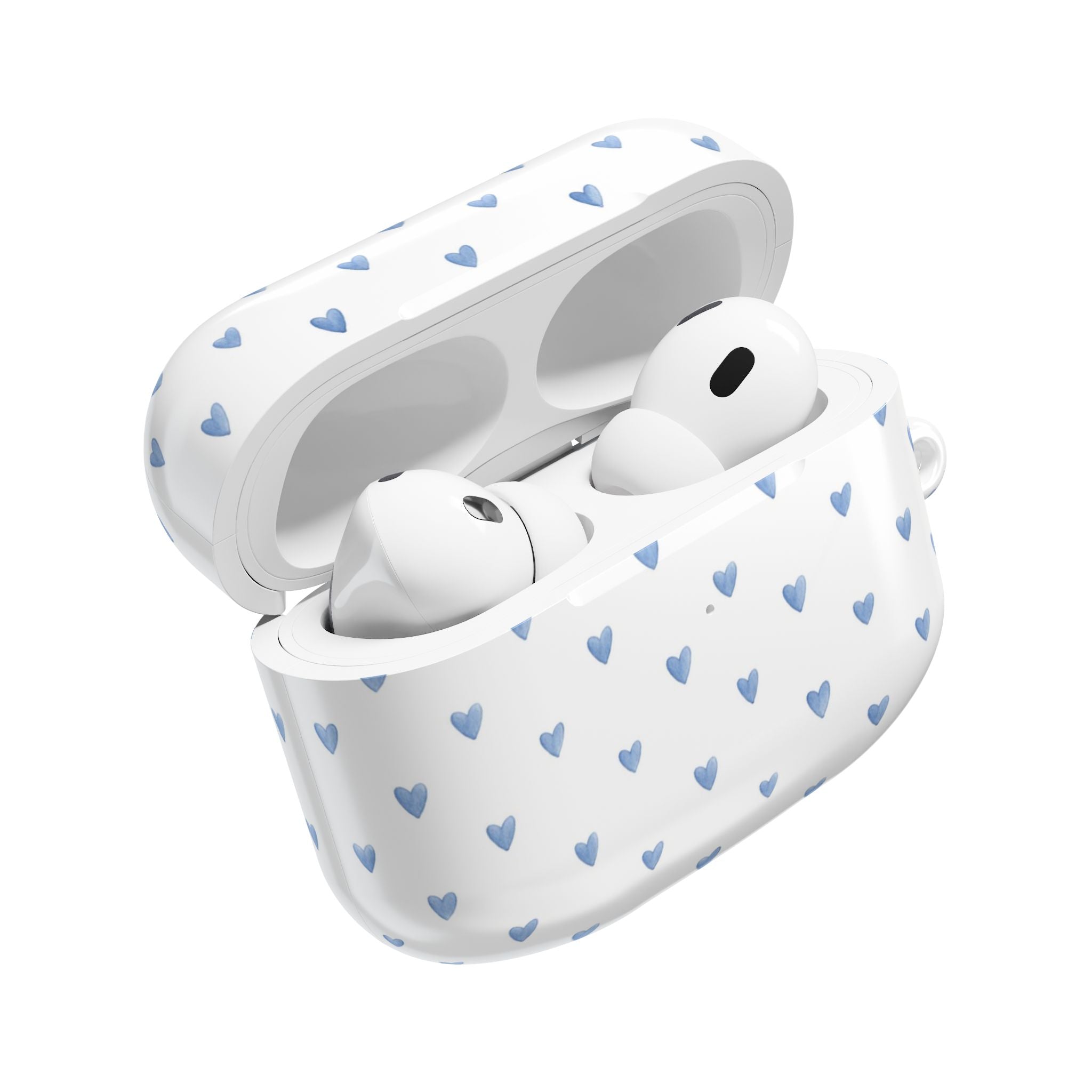 Victoria Blue Watercolor Hearts AirPod Case