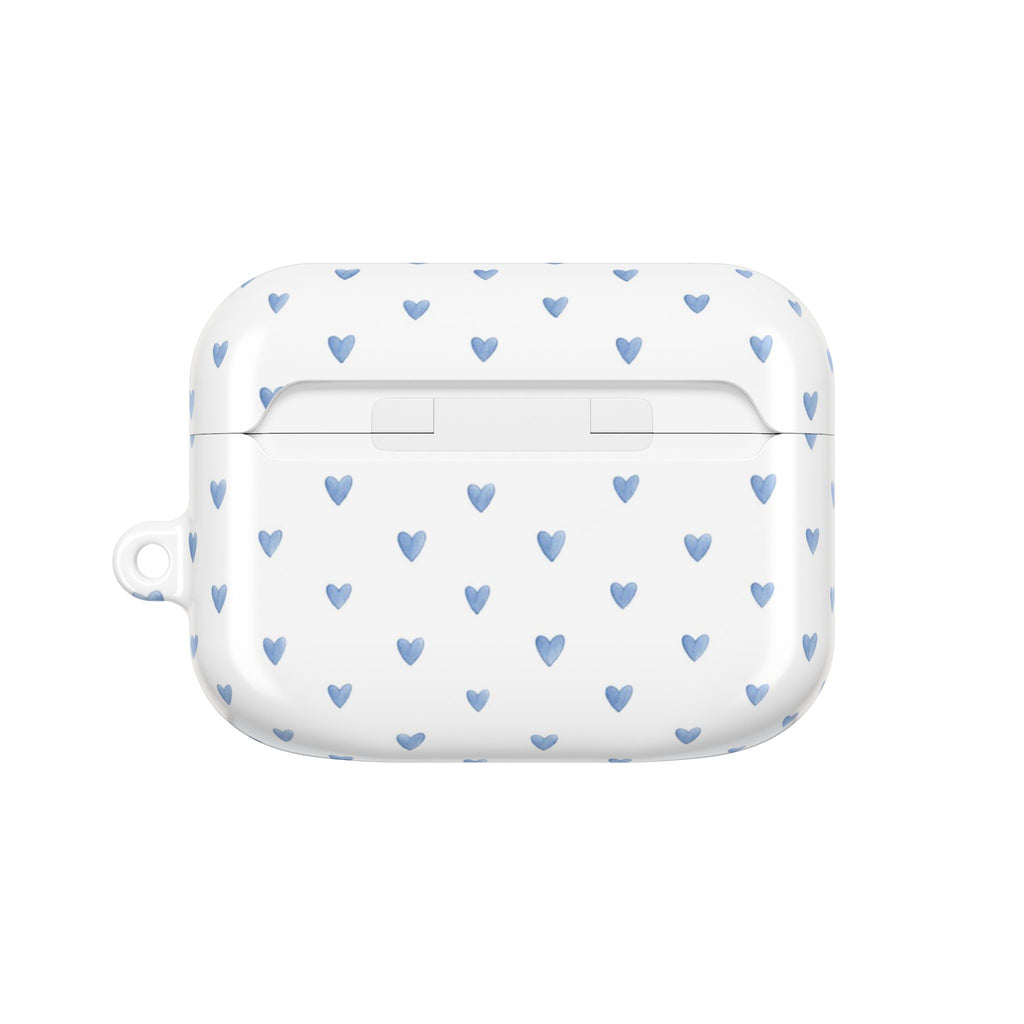 Victoria Blue Watercolor Hearts AirPod Case
